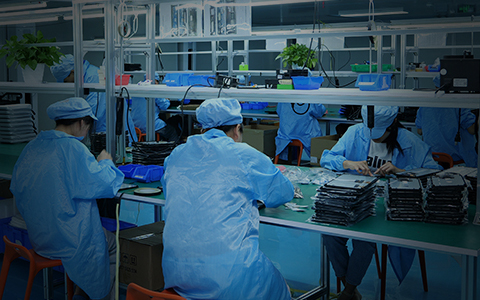 HOPE factory assembly line with staff building vehicle camera electronics