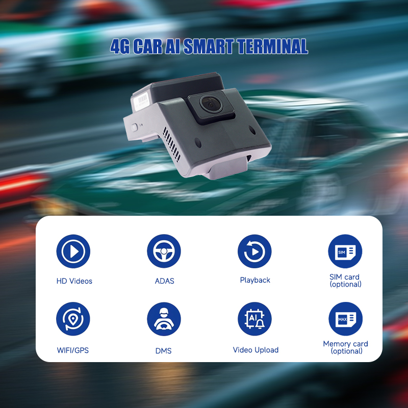 Dual-lens dash cam capturing road ahead and cabin interior