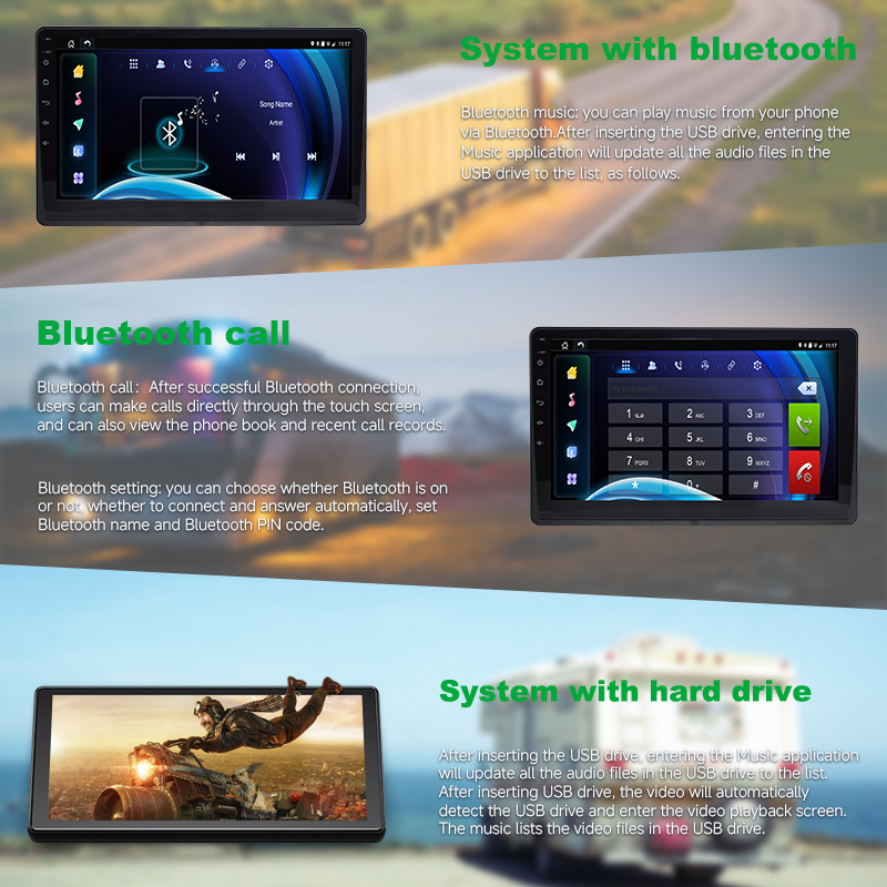 Truck navigation and phone mirroring on the Android screen